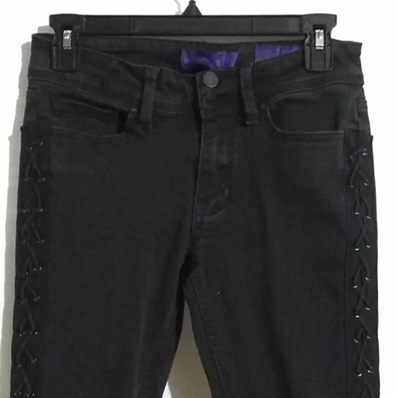 Indigo Rein Side Lace-Up Jeans Size 5/26 - Picture 5 of 8